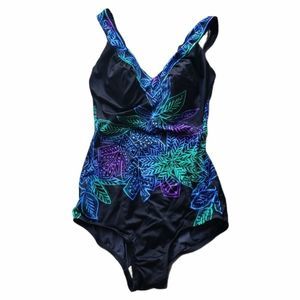 Vintage Maxine of Hollywood Vneck Black Swimsuit